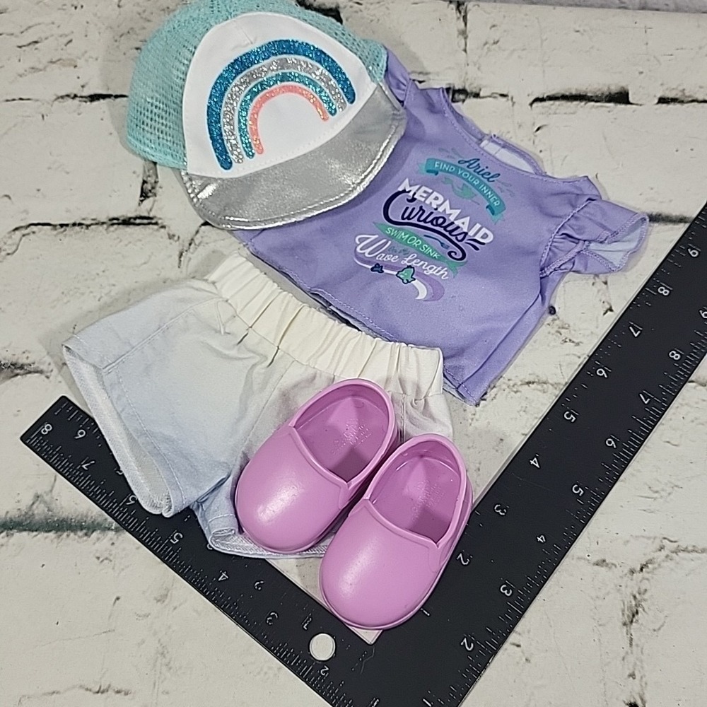 Our Generation Doll Clothes Lot Summer Play Shorts Shoes Top Ball Cap Read - Picture 9 of 9